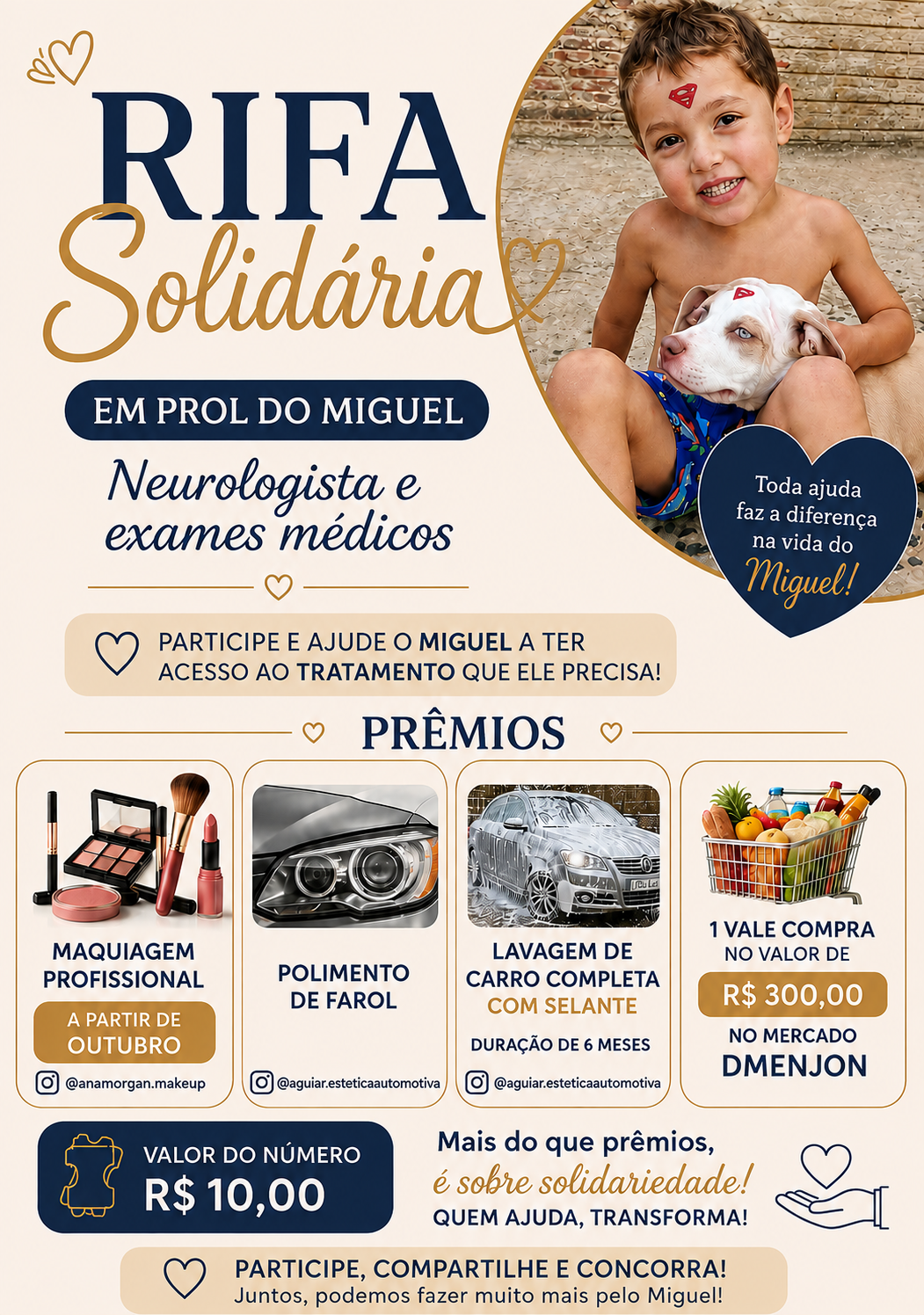Rifa Solidária em Prol Do Miguel